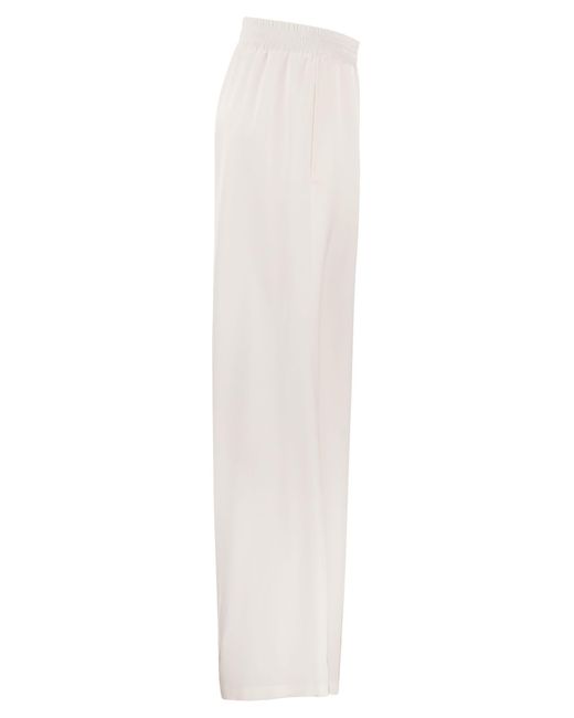 Pantalones de viscosa ancho Fabiana Filippi de color White