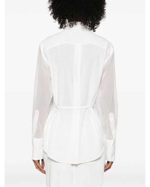 Helmut Lang White Relaxed Lace Shirt