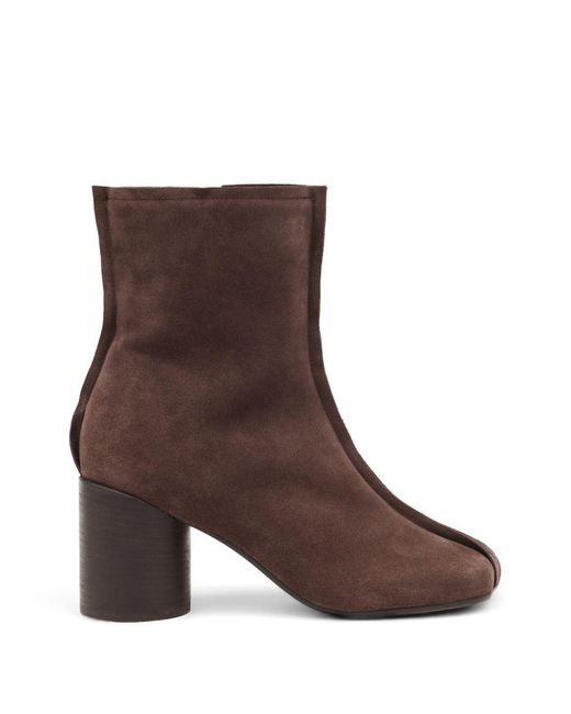 MM6 by Maison Margiela Brown Leather Ankle Boots