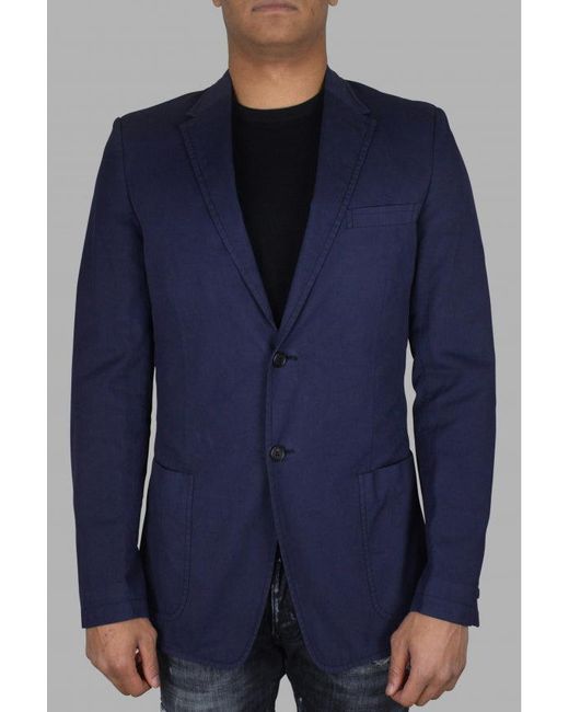 Prada Blue Cotton Button-Down Utility Jacket