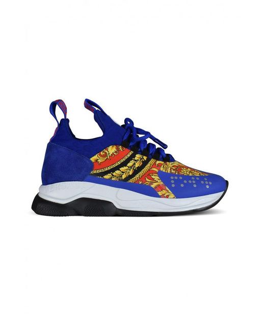 Versace Blue Chain Reaction Sneakers for men