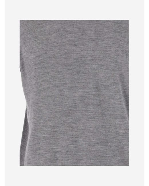 Malo Gray Cashmere And Silk Pullover for men