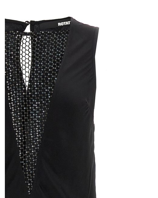 ROTATE BIRGER CHRISTENSEN Roteer Birger Christensen 'mouwloze Midi' Jurk in het Black