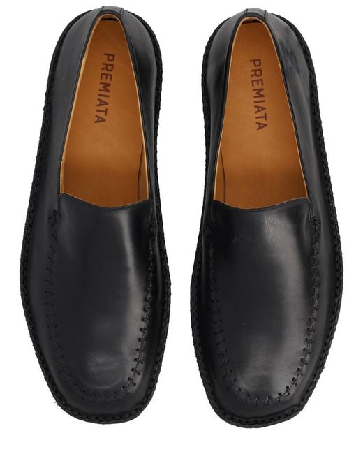 Premiata Black Rubber Calf Leather Loafers