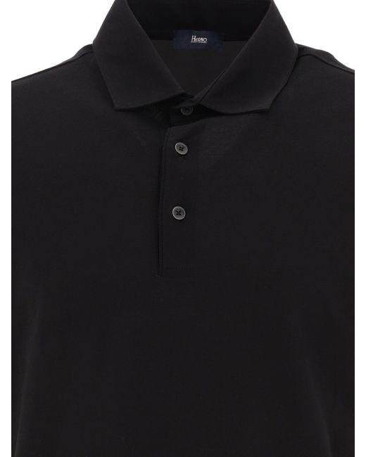 Herno Crêpe Trikot -Polo -Hemd in Black für Herren