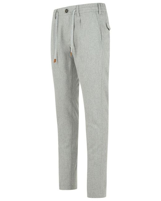 Eleventy Gray Light Wool Blend Trousers for men