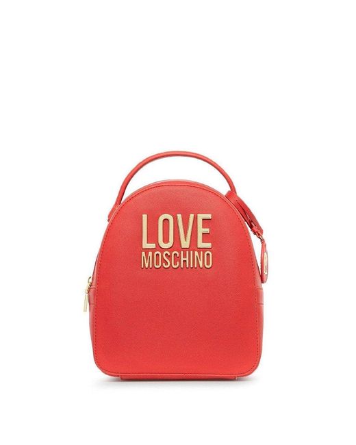 love moschino red backpack