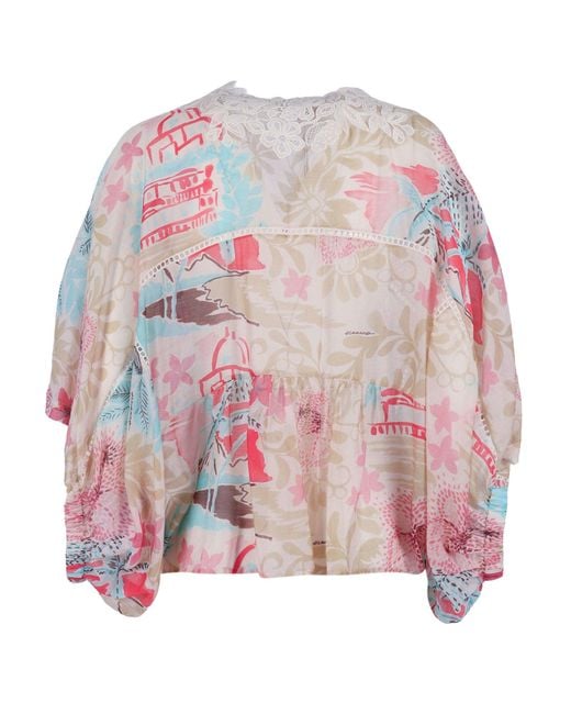 Ermanno Scervino Pink Pastel Lace Abstract Blouse