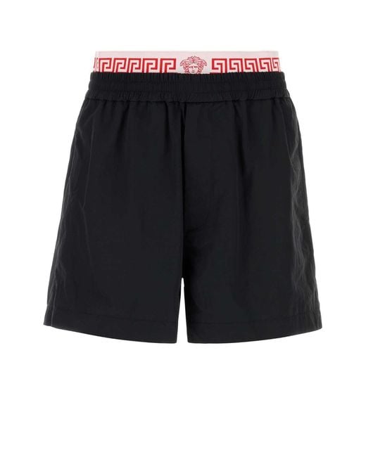 Versace Blue Nylon Bermuda Shorts