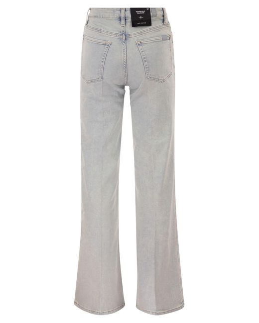 7 For All Mankind Gray Modern Dojo Tailorless Flare Luxe Vintage Denim Jeans