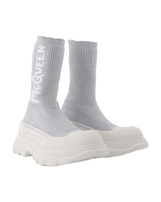 McQueen Gray Tread Slick Sneakers