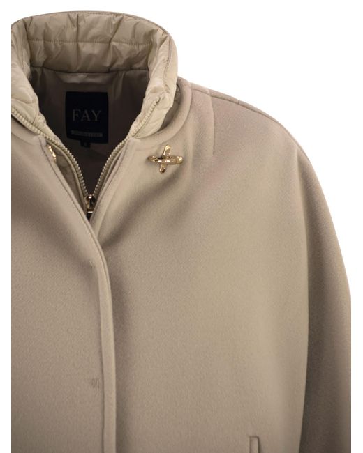 Fay 3 In 1 Dubbelzijdige Wol En Kasjmier Cape in het Natural