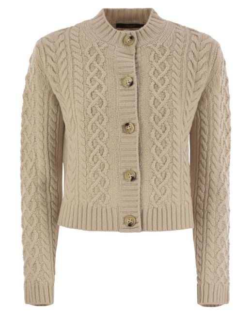 Weekend by Maxmara Natural Abito Plaited Wool Cardigan