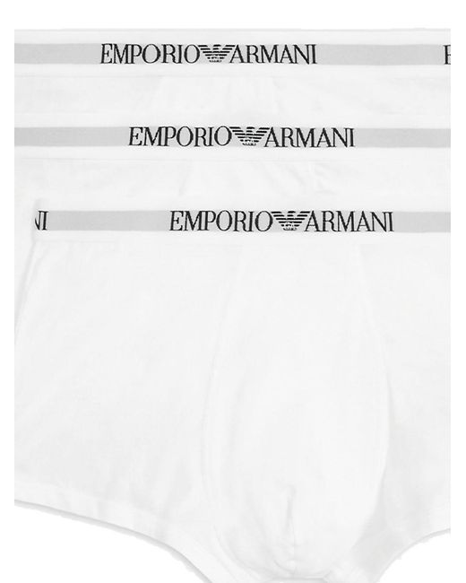 Emporio Armani White Logo Trunk 3Pack