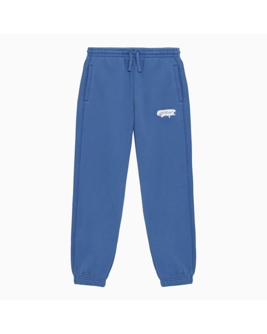 Off-White c/o Virgil Abloh Blue Off Jogging Trousers With Paint Graphic Pattern for men