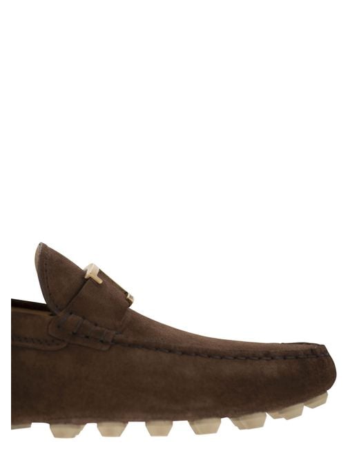 Tod's Rubberen Bubbel T Tijdloos In Suede Leer in het Brown voor heren