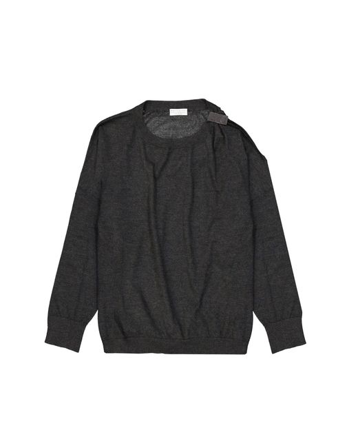 Brunello Cucinelli Black Cashmere And Silk Sweater