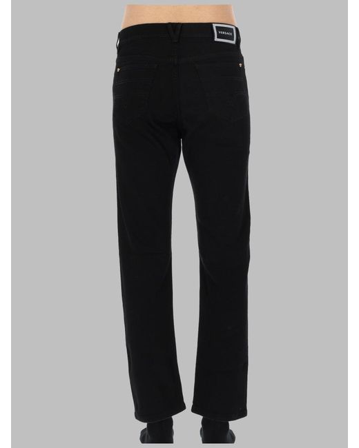 Versace Blue Slim Fit Jeans With Concealed Button Closure for men