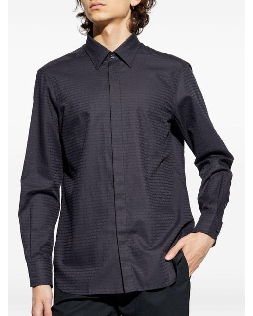 Emporio Armani Katoenen Overhemd in het Blue voor heren