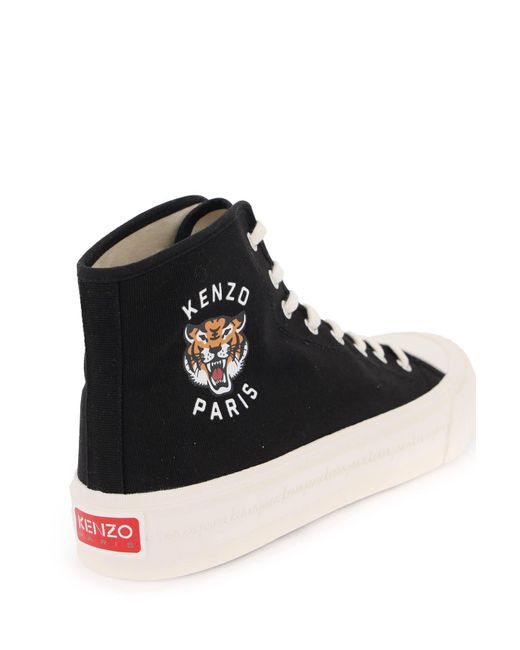 KENZO White Canvas High-Top Sneakers