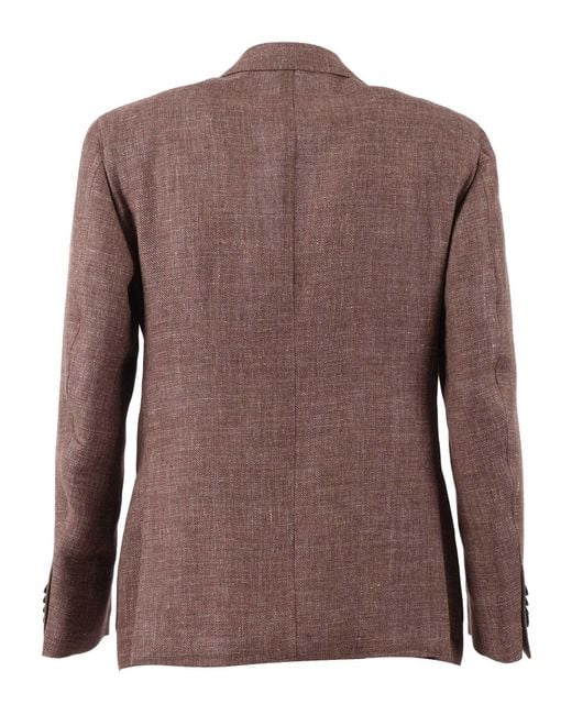 Luigi Bianchi Brown Jacket Drop Seven