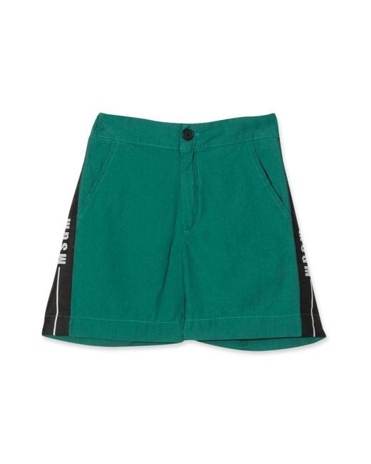 MSGM Green Cotton Bermuda for men