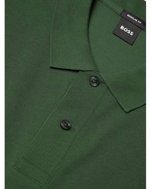 Boss Green Cotton Polo Shirt With Logo for men