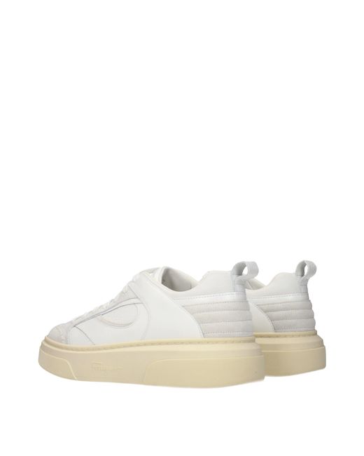 Ferragamo White Sneakers Cassina Leather/Light for men