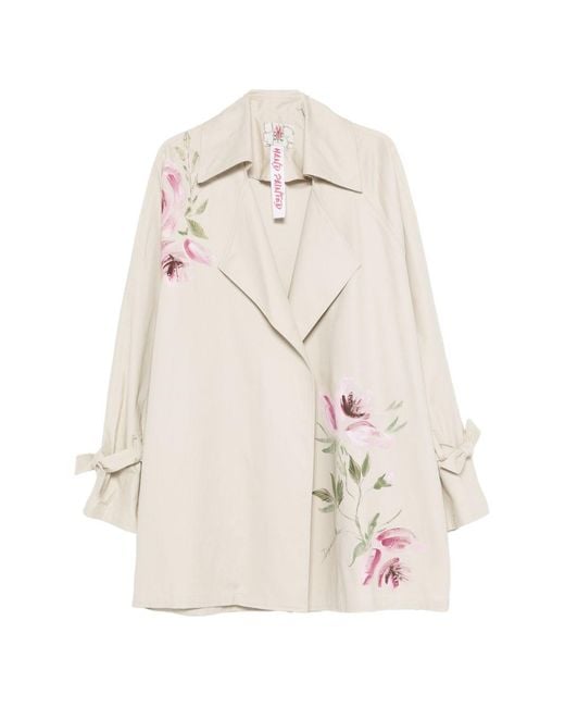 Bye White Cotton Caban Coat