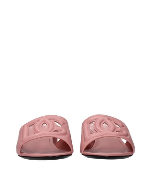Dolce & Gabbana Pink Dolce&Gabbana Leather Sandals