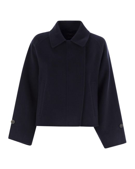 Week-end Max Mara Carella Wool Drap Crop Crop Weekend by Maxmara en coloris Blue