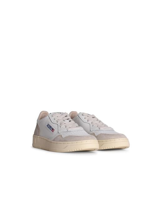 Autry White Medalist Leather Sneakers