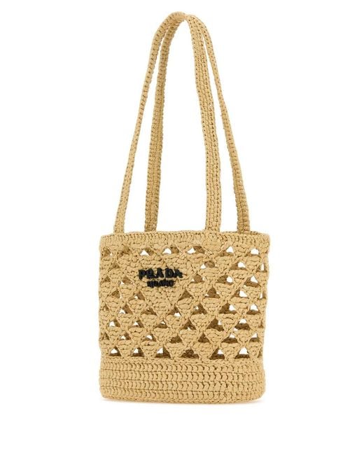 Prada Metallic Crochet Tote