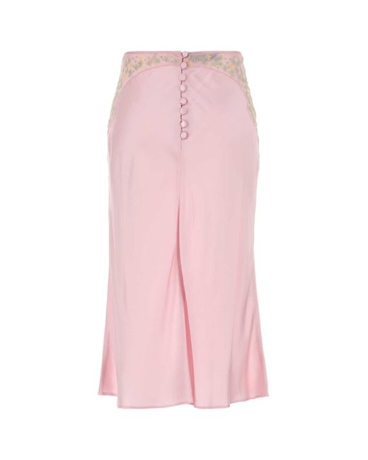 Prada Pink Satin Skirt