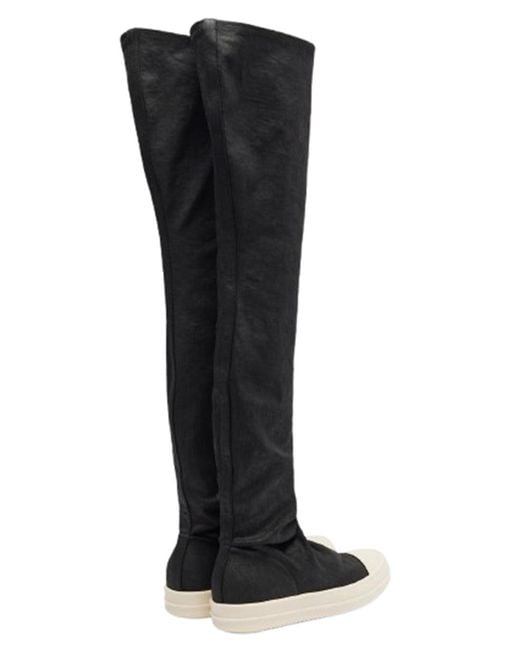 Rick Owens Black Drkshdw Denim Boots