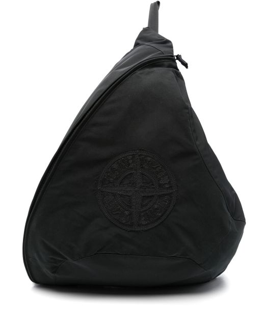 Zaino con applicazione Compass di Stone Island in Black da Uomo