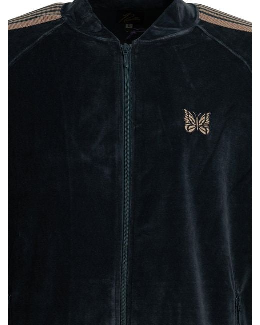 Needles Blue Track Cotton Polyester Sweatshirt for men