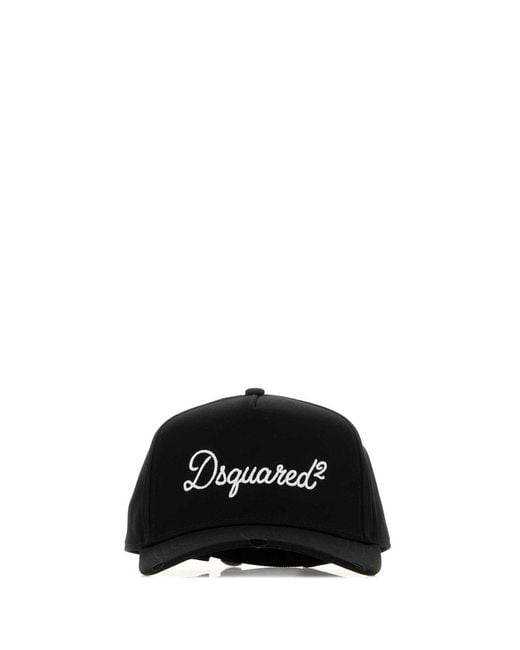 DSquared² Black Dsquared Cotton Baseball Cap for men