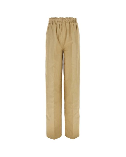 Prada Natural Cotton Wide-Leg Pant