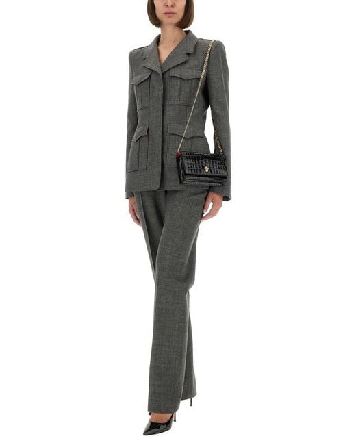 McQueen Gray Uniform-Style Jacket