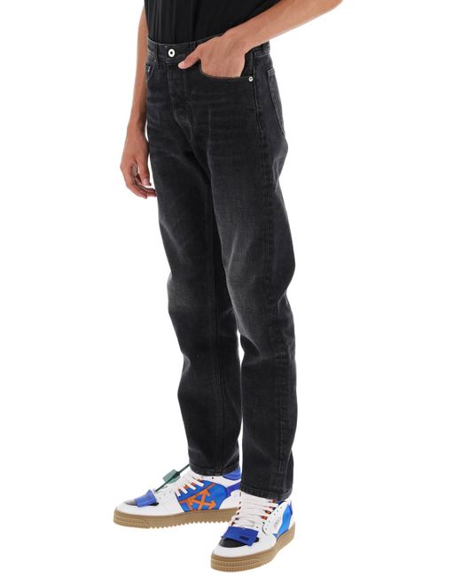 Off-White c/o Virgil Abloh Regular Fit Jeans mit Vintage -Wäsche in Black für Herren