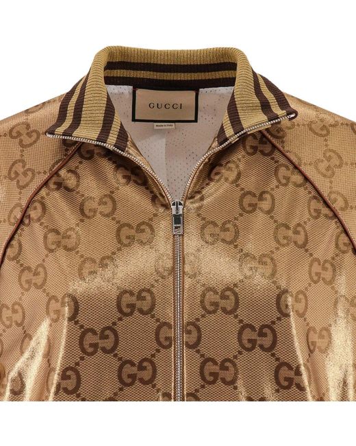 Gucci Logo Monogram Jacket in het Brown
