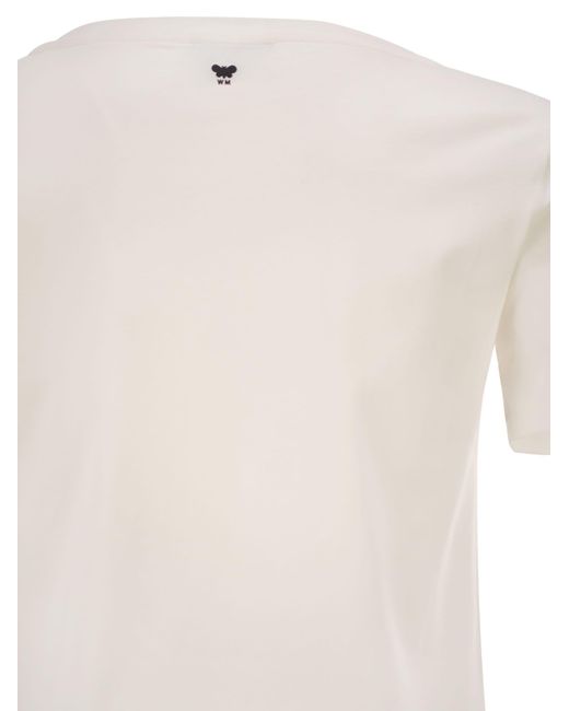 Weekend by Maxmara White Wkdmultib Basic Cotton Jersey T Shirt