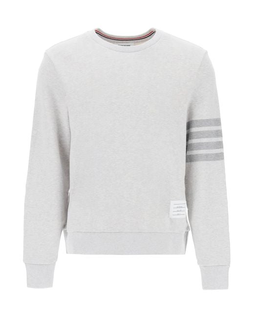 Thom Browne Cotton 4 Bar Sweatshirt in White für Herren