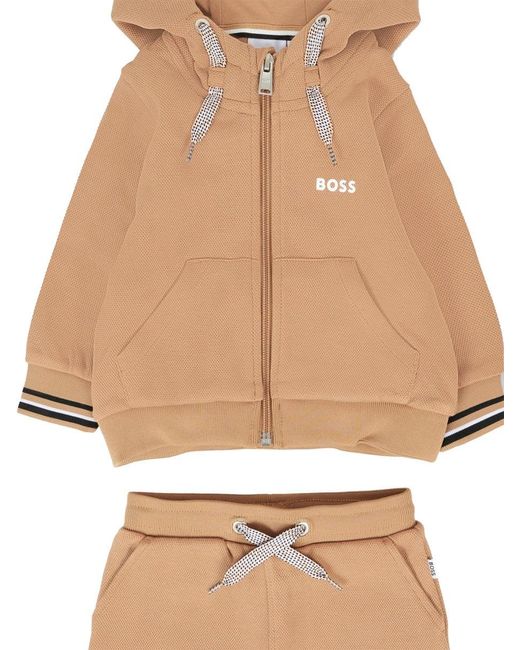 Boss Natural Mini Sweatshirt And Pants Set