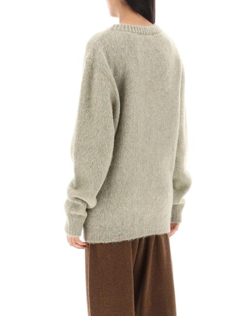 Lemaire Natural Sweater In Melange-effect Brushed Yarn