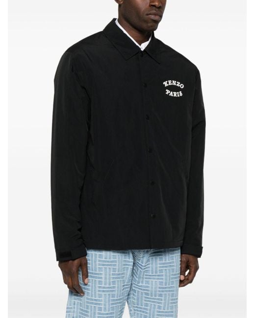 KENZO Black Jacket With Tiger Motif