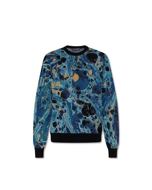 Dolce & Gabbana Musterer Pullover in Blue für Herren