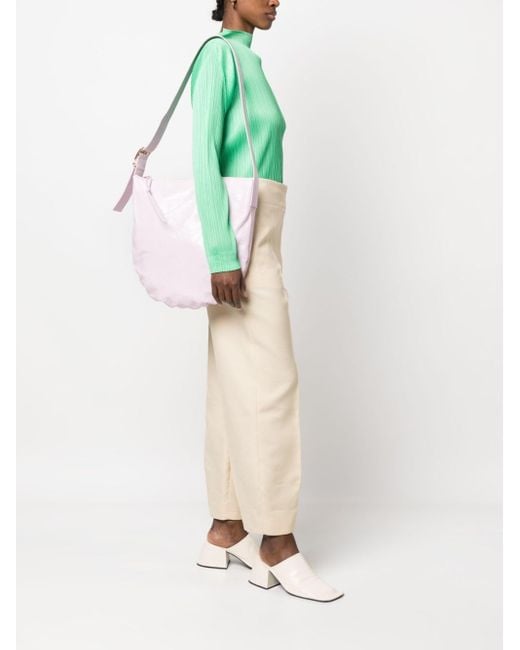 Jil Sander Pink Crinkled Leather Shoulder Bag