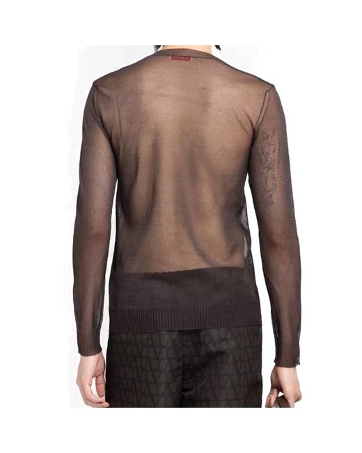 Valentino Black Semi-Transparent Sweater for men